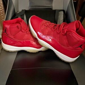 Jordan Red Sneakers with Black Accents